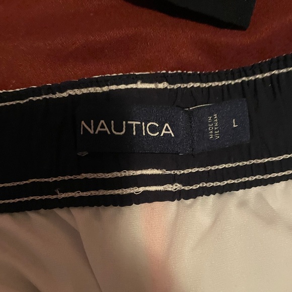 Nautica Swim trunks salmon blue and white size large - Picture 2 of 2